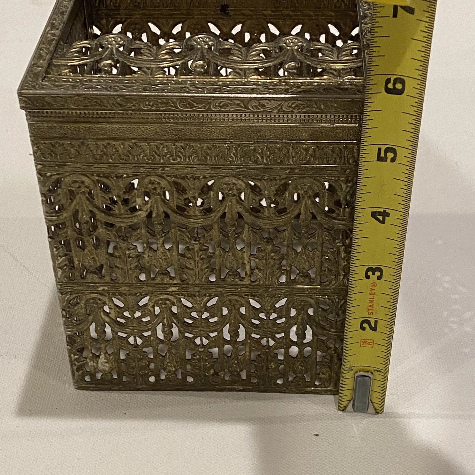 Vintage Hollywood Regency Tissue Box Holder Brass Filigree Square MCM Gold Tone | eBay