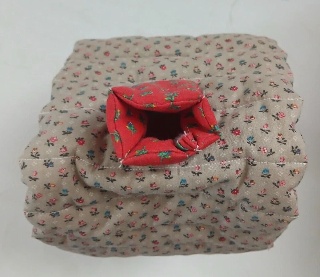 Vintage Tissue Box Cover House - Handmade Cottagecore Shabby Chic Red Floral | eBay