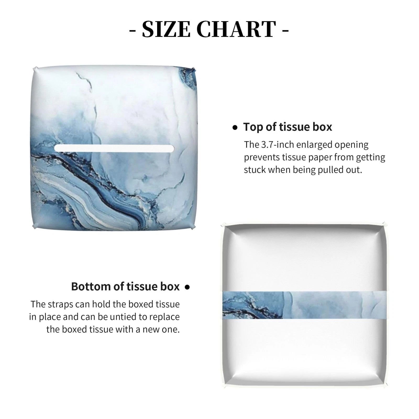 Blue Marble Tissue Box Cover Modern Square Leather Tissue Holder Decorative F... | eBay