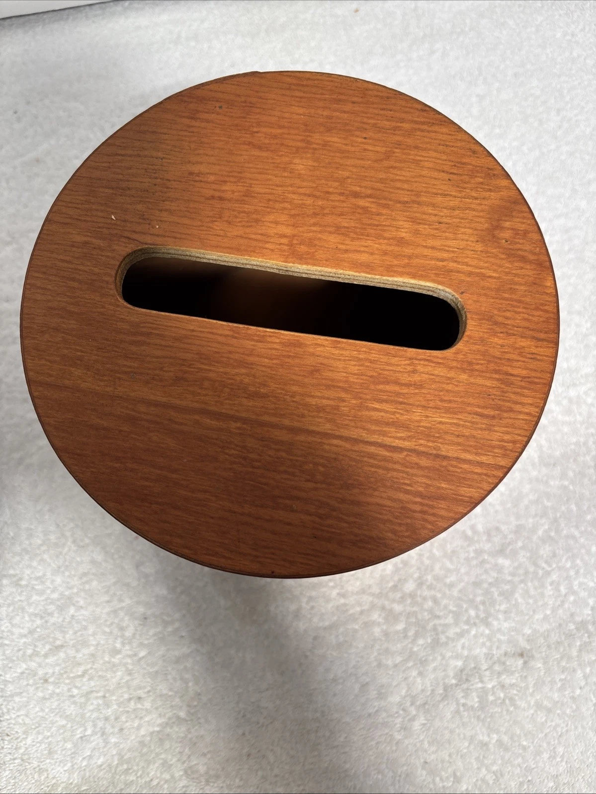 Shaker Style Round Salt Box Wood Tissue Holder Box w/Cover Vintage | eBay