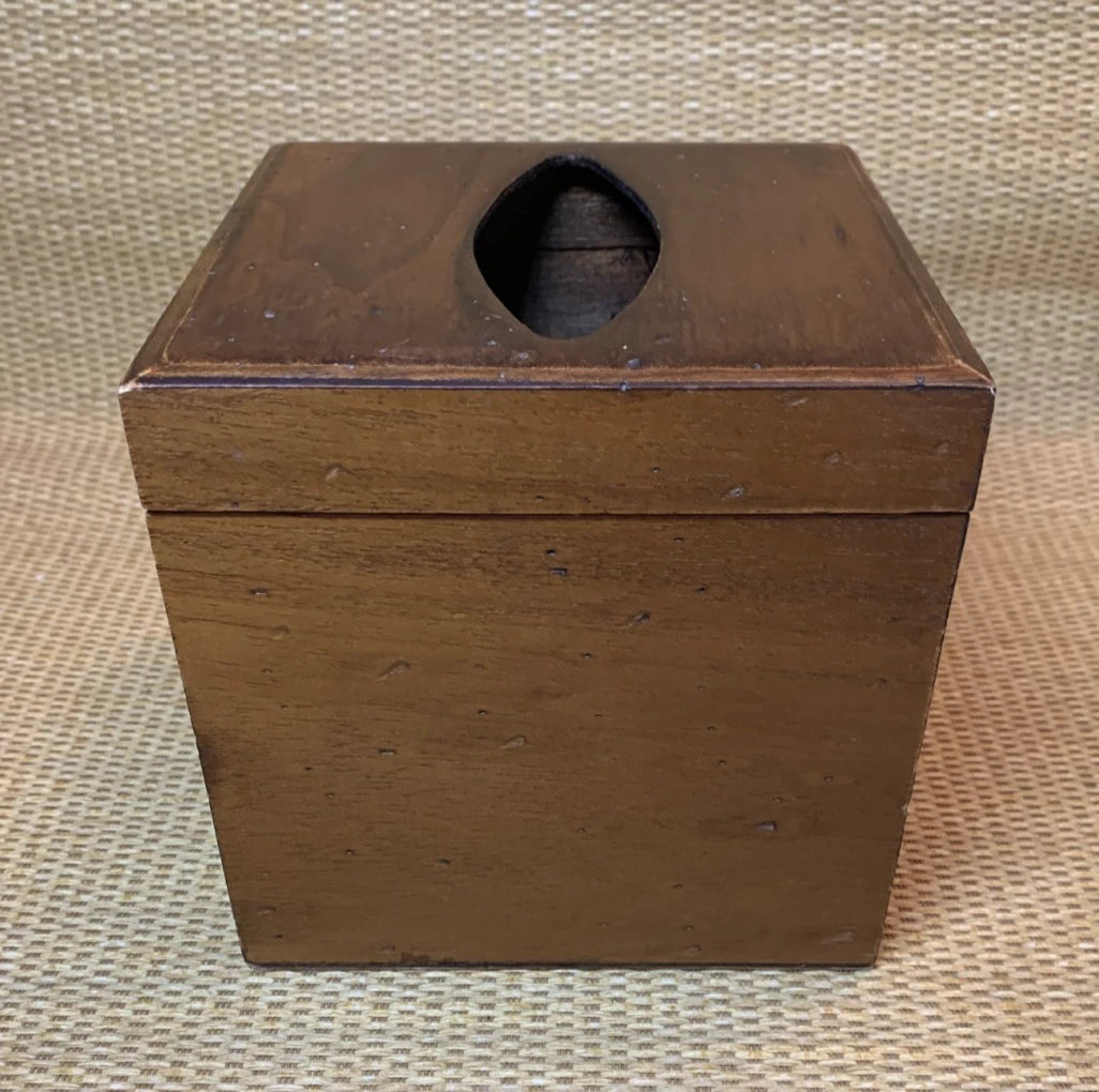 LABRAZEL Wood Tissue Box Holder Cover Hinged Lid Square Cube Handmade Italy | eBay