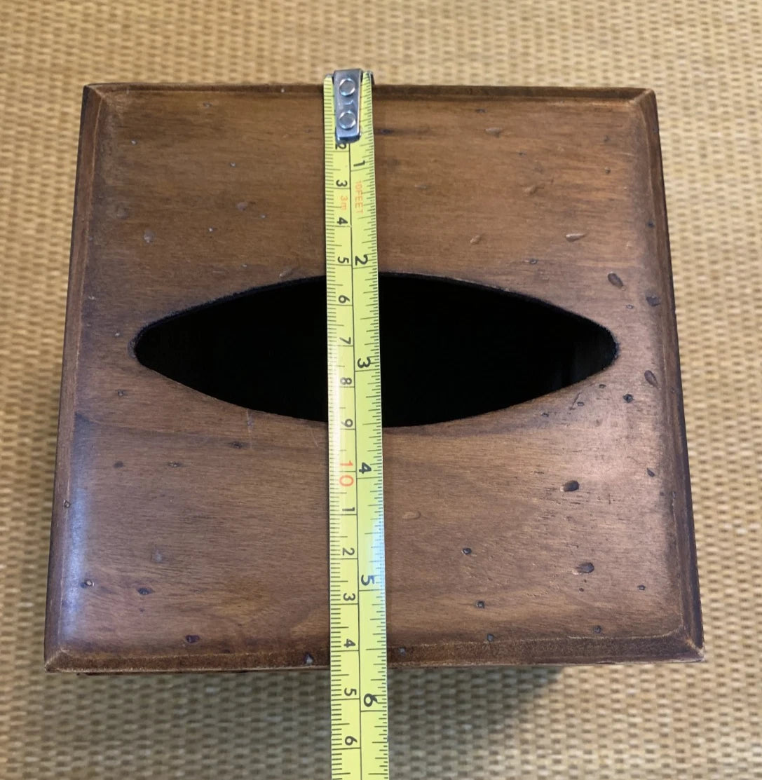 LABRAZEL Wood Tissue Box Holder Cover Hinged Lid Square Cube Handmade Italy | eBay