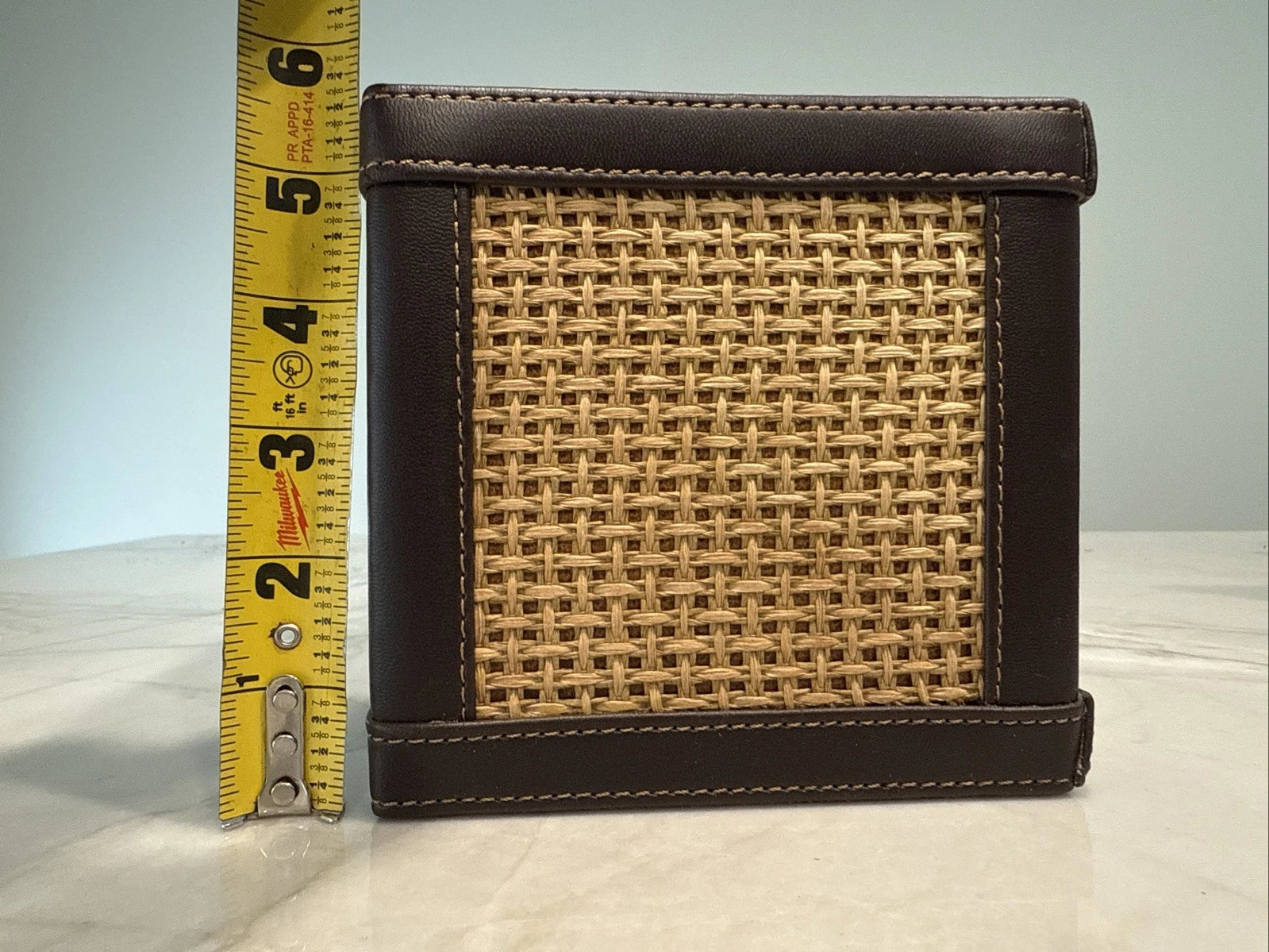 Wicker Leather Square Tissue Box Holder VINTAGE | eBay