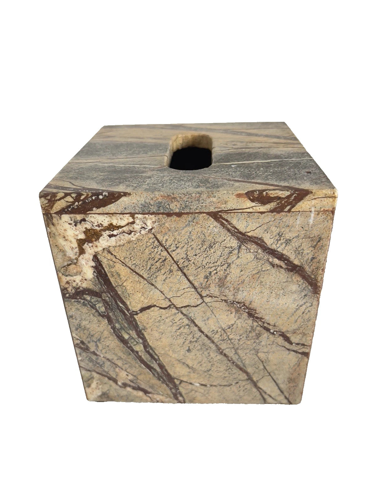 Marble Tissue Box Cover Tradewinds Bath Collection Made In India Brown Heavy | eBay