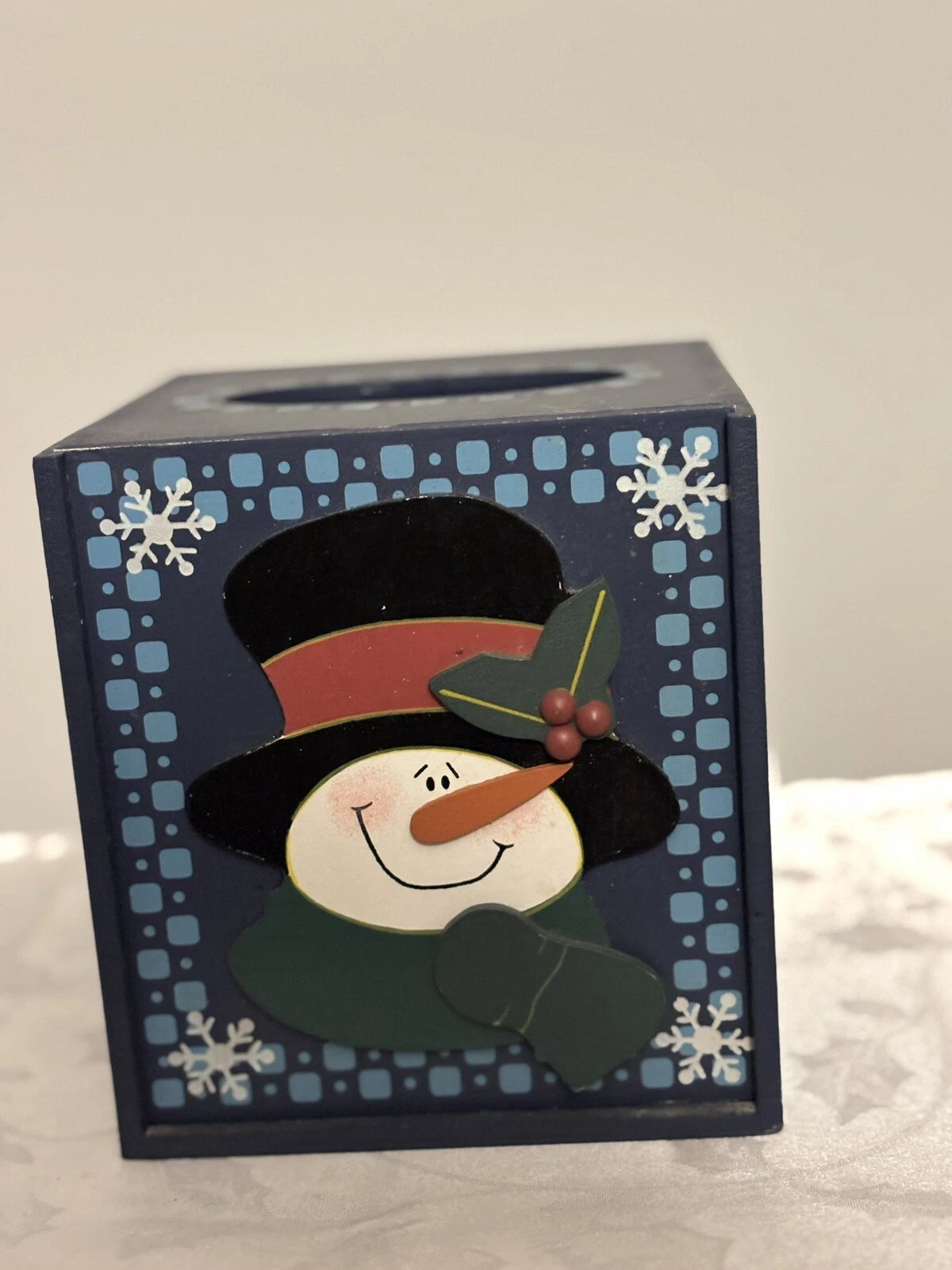 Wooden Tissue Box Change Season Winter Snowman Spring Bunny Summer Sam 3-D Used | eBay
