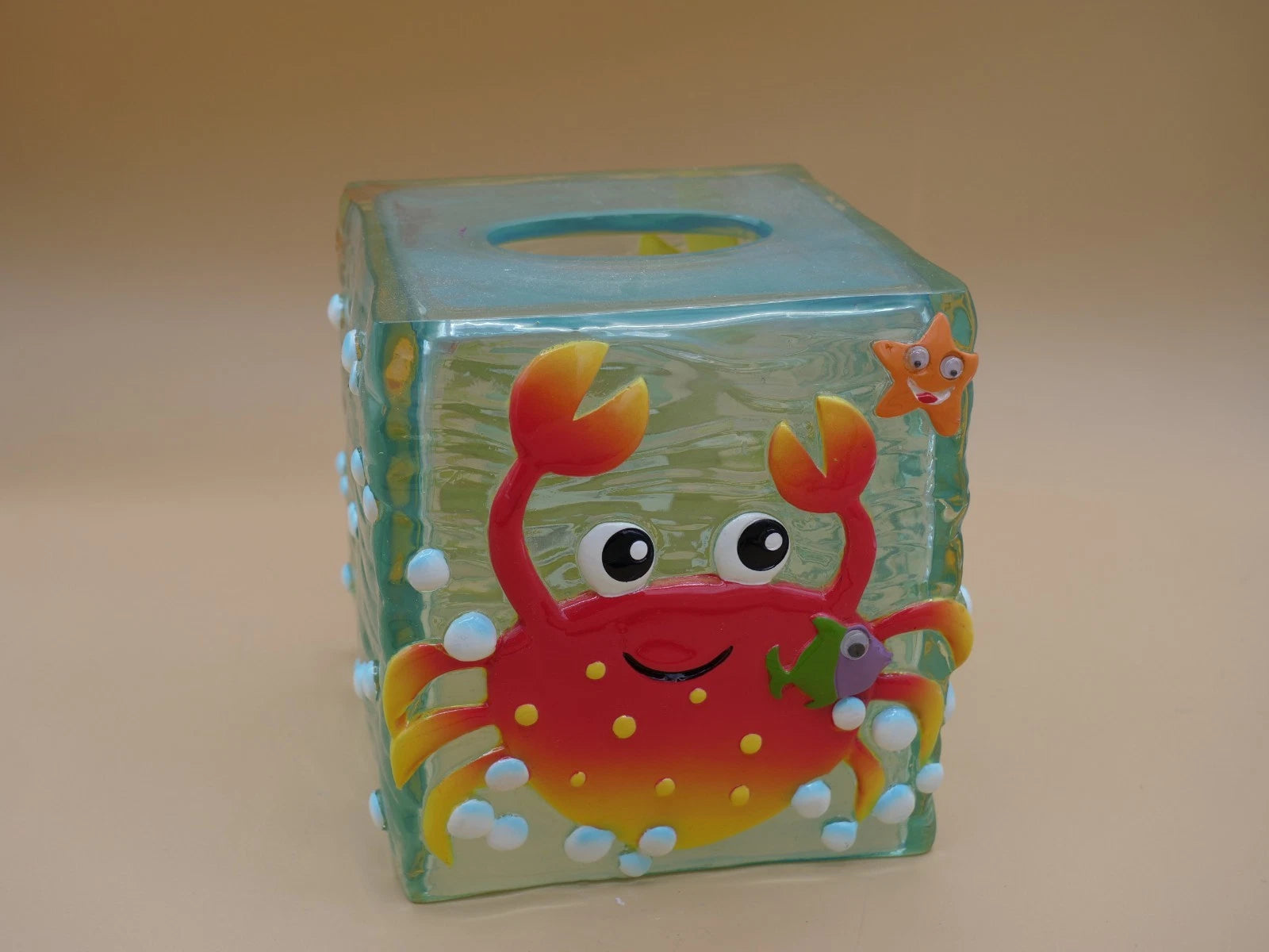 Target Do Your Room Sea Life Clear Acrylic Tissue Box Cover 3D Crab Starfish | eBay