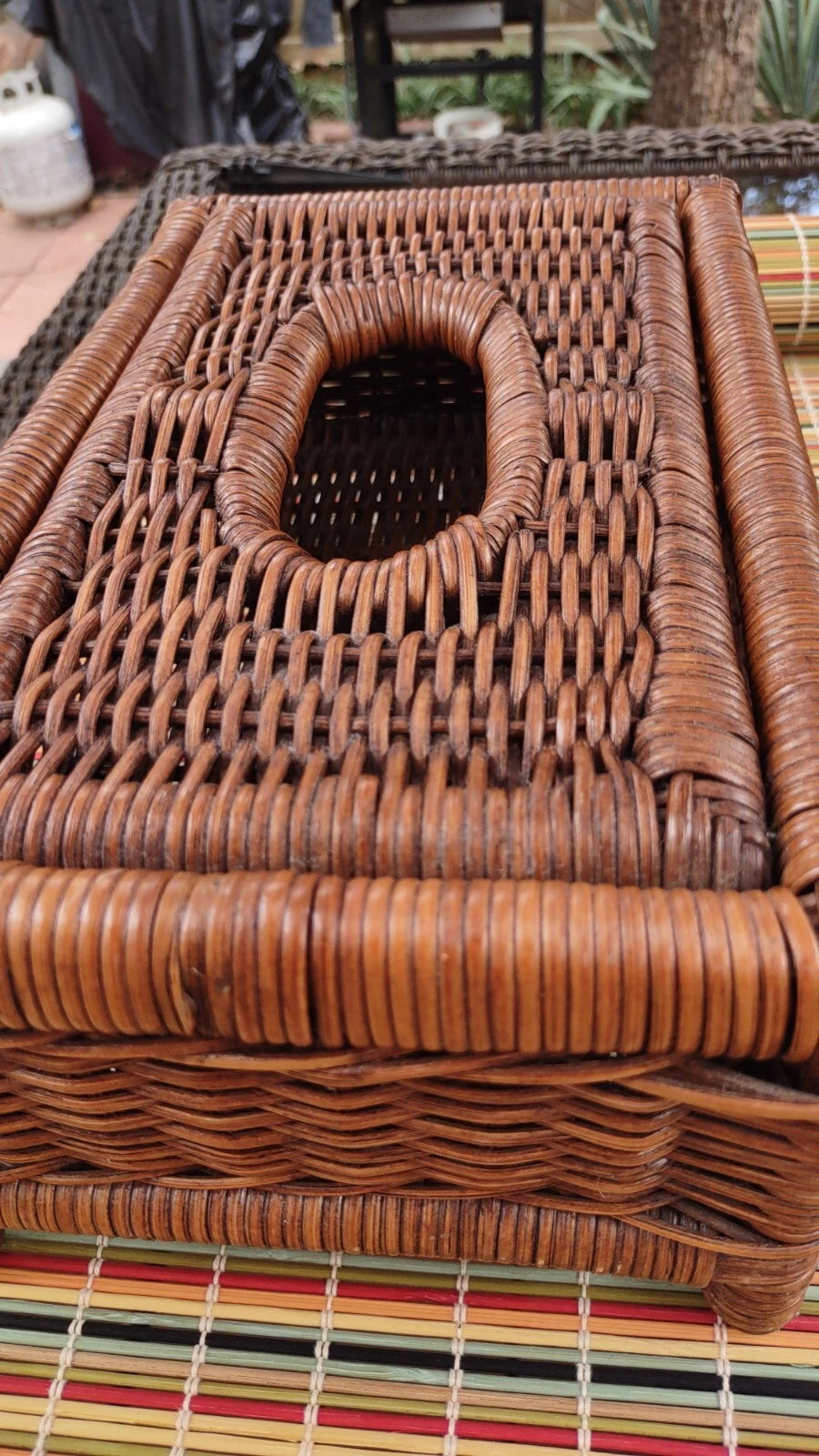 Wicker Woven Tissue Holder *Flip Open To Fill* Very nice!!! | eBay