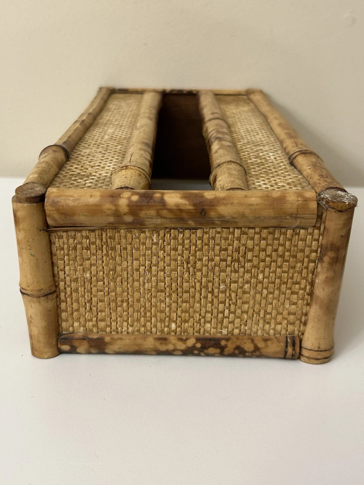 Vintage Bamboo & Wood Wooden Tissue Kleenex Box Cover Holder Rectangular | eBay