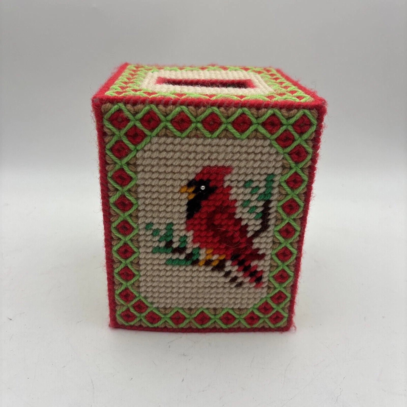 Vintage Croched Cardinal Tissue Box Cover | eBay