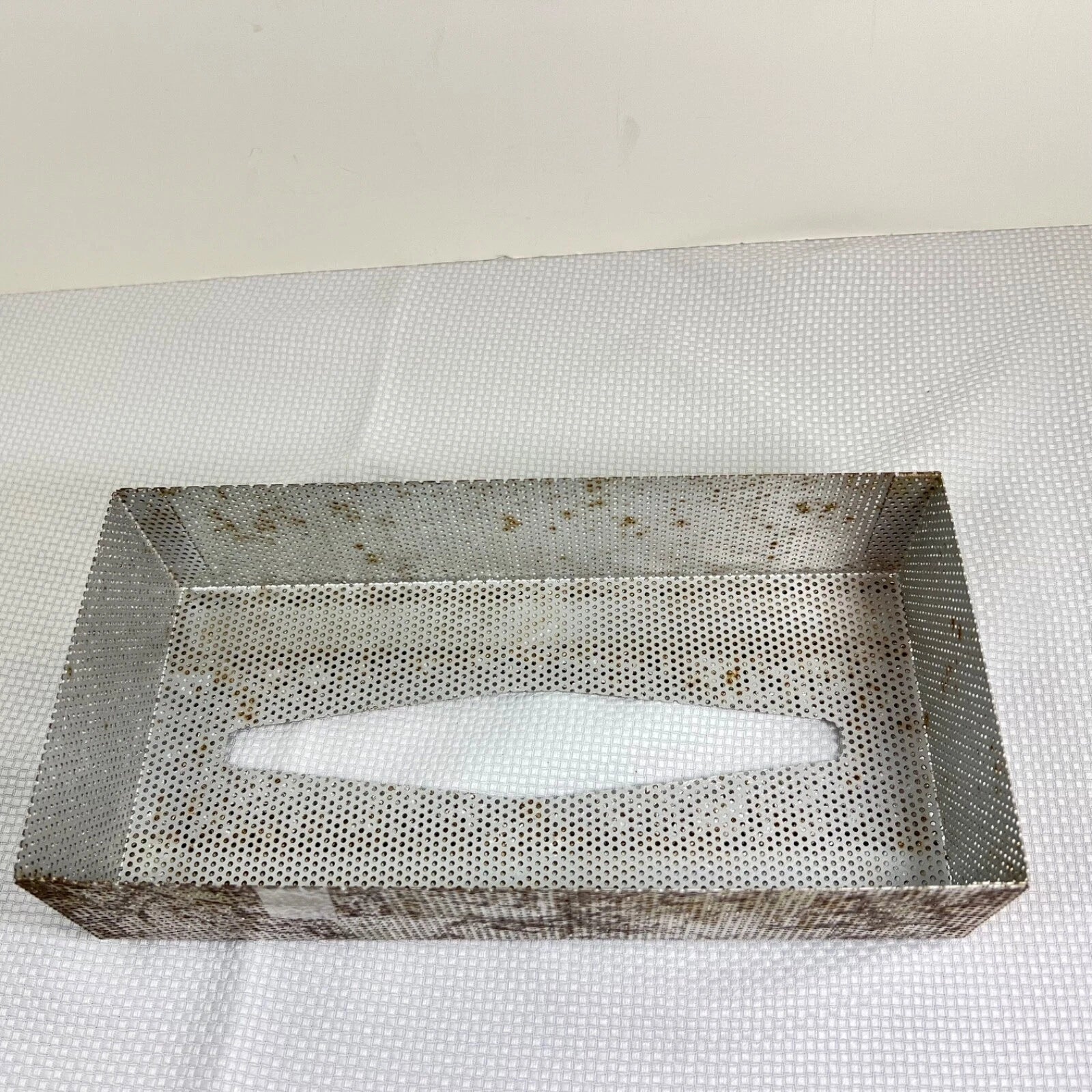 Vtg MCM Metal Tissue Box Cover Italy Silver Tole Gilt Rope Hollywood Regency | eBay