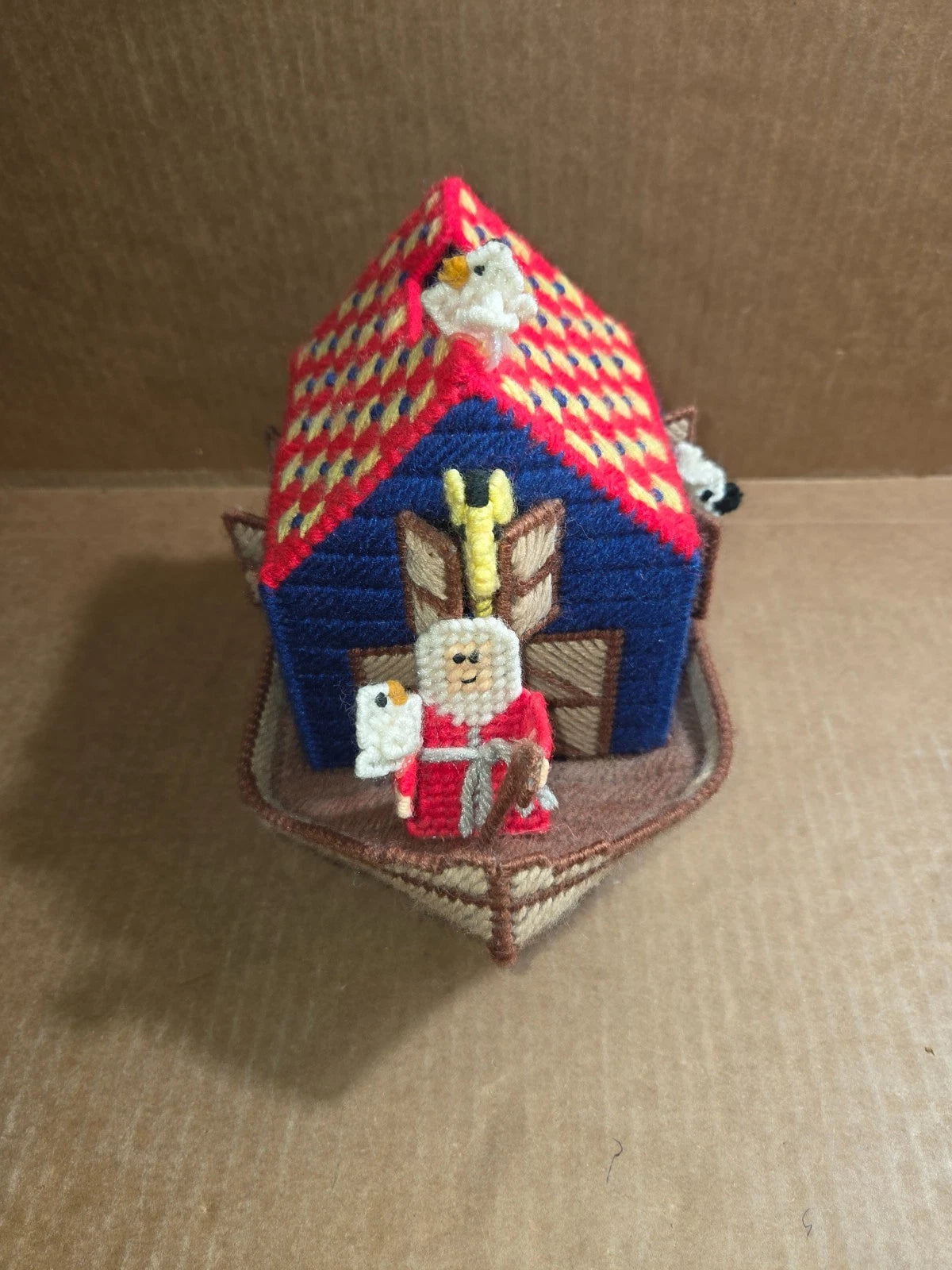 Tissue Box Holder Square Needlepoint Noahs Ark | eBay