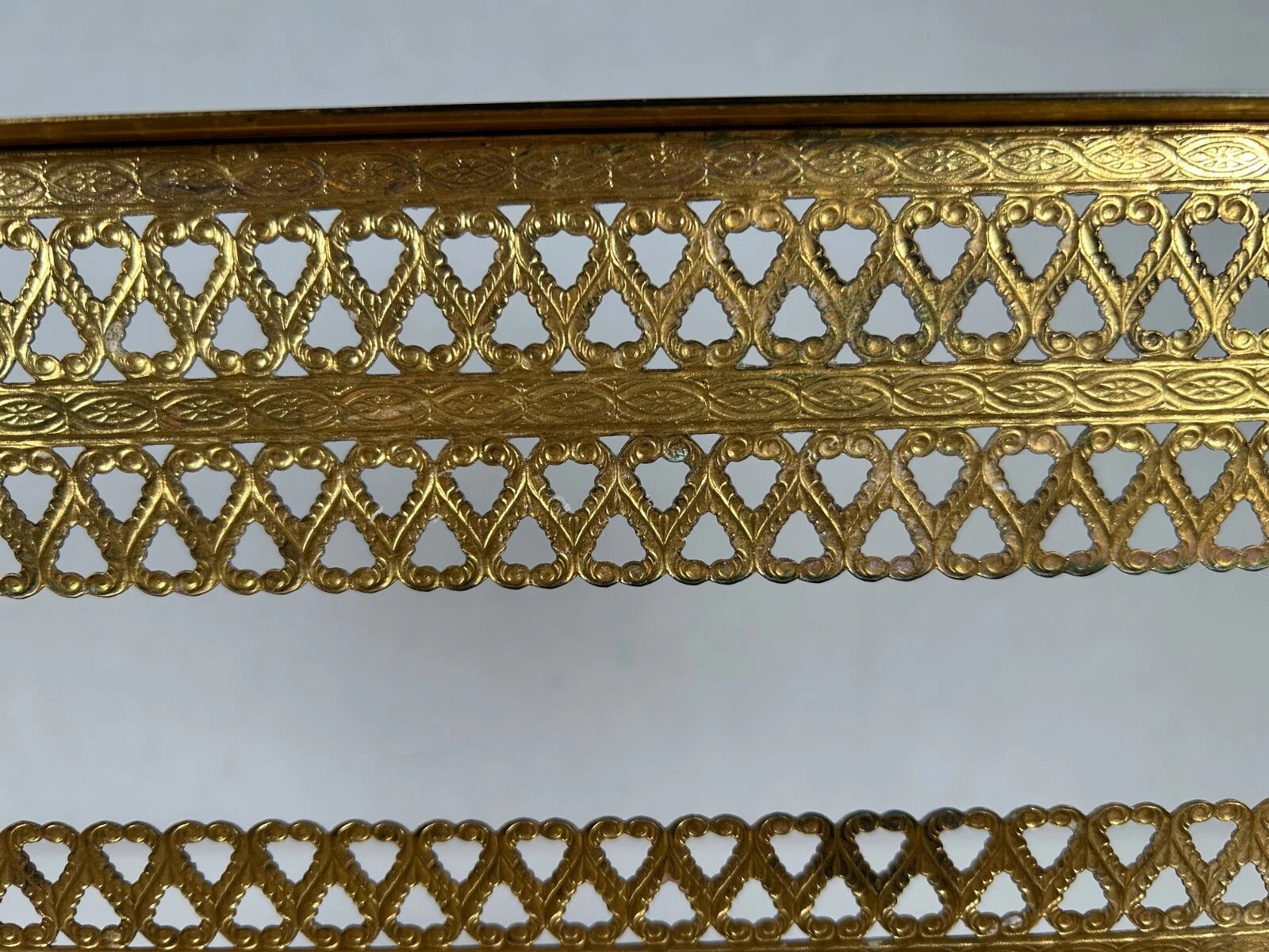 Vintage Gold Filigree Metal Tissue Box Holder Mid 20th Cen. Hollywood Regency | eBay