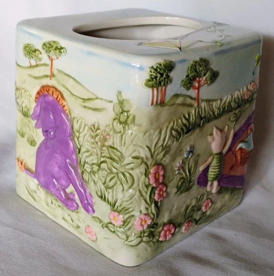 Winnie The Pooh & Friends Raised Design Ceramic Hand Painted Tissue Box Cover | eBay