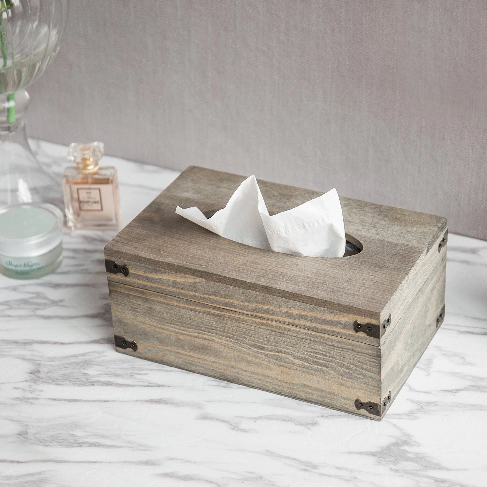 MyGift Rustic Gray Wood Tissue Box Cover, Rectangular Bathroom Facial Tissue Box | eBay