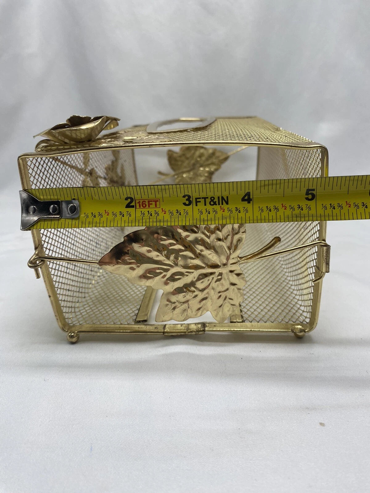 Vtg Tissue Box Cover Holder HOLLYWOOD REGENCY Gold Tone Metal MCM Kleenex | eBay