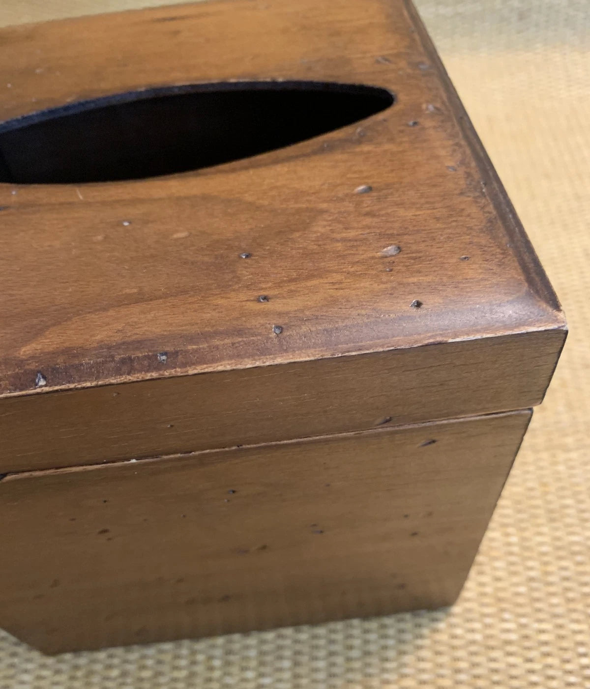 LABRAZEL Wood Tissue Box Holder Cover Hinged Lid Square Cube Handmade Italy | eBay