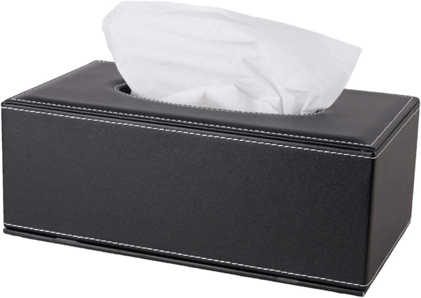 High End Fashion PU Leather Tissue Box Holder Black with Lid Rectangular Napkin | eBay