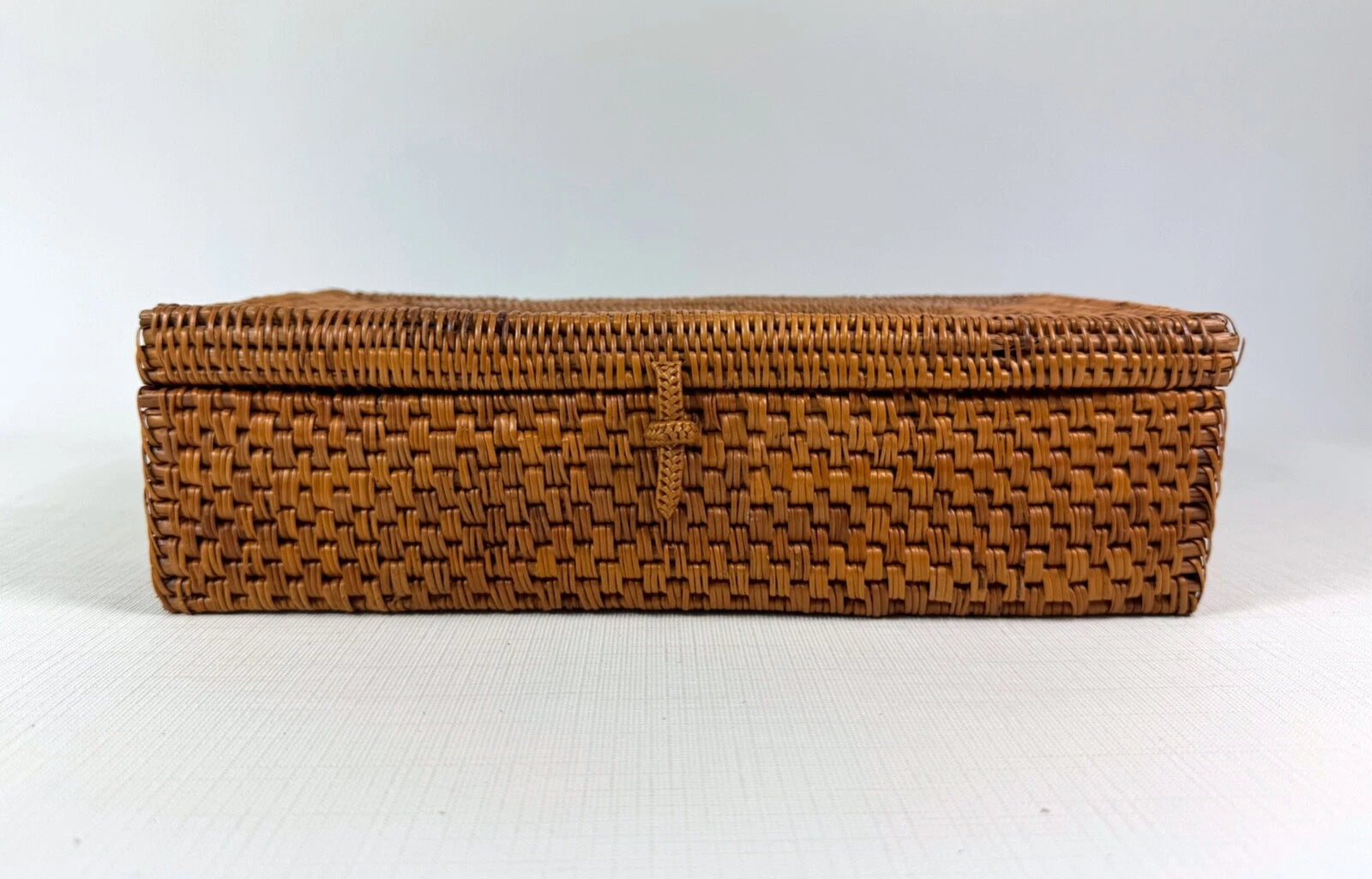 Vintage Wicker Rattan Woven Basket Long Tissue Box Cover Holder Box with Latch | eBay