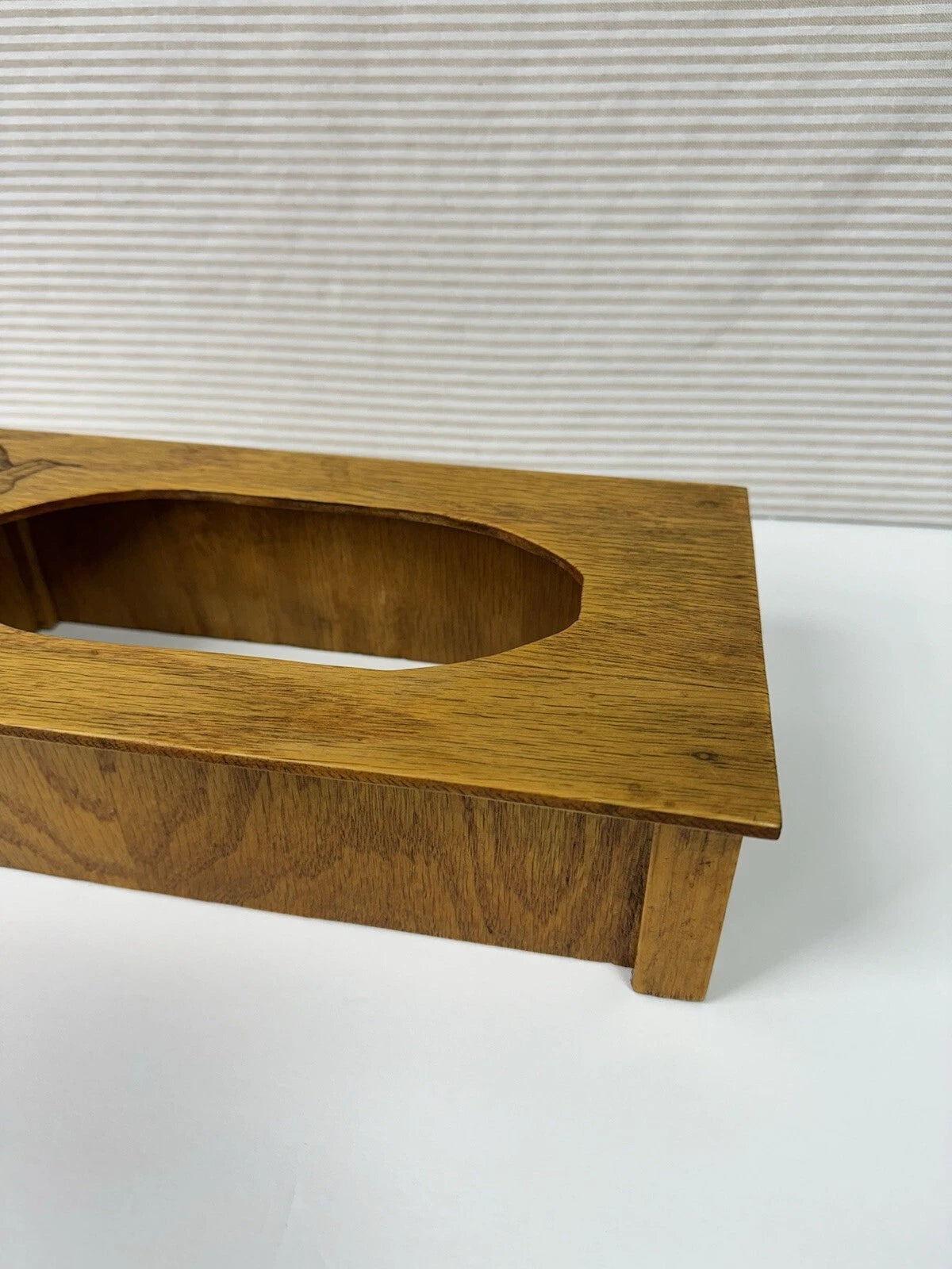 Vintage MCM Wooden Marquetry Tissue Box Cover With Hummingbird Engraved Design | eBay