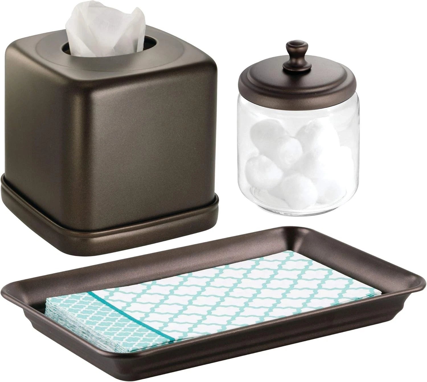 iDesign - 76485 York Metal Facial Tissue Box Cover, Boutique Container | eBay