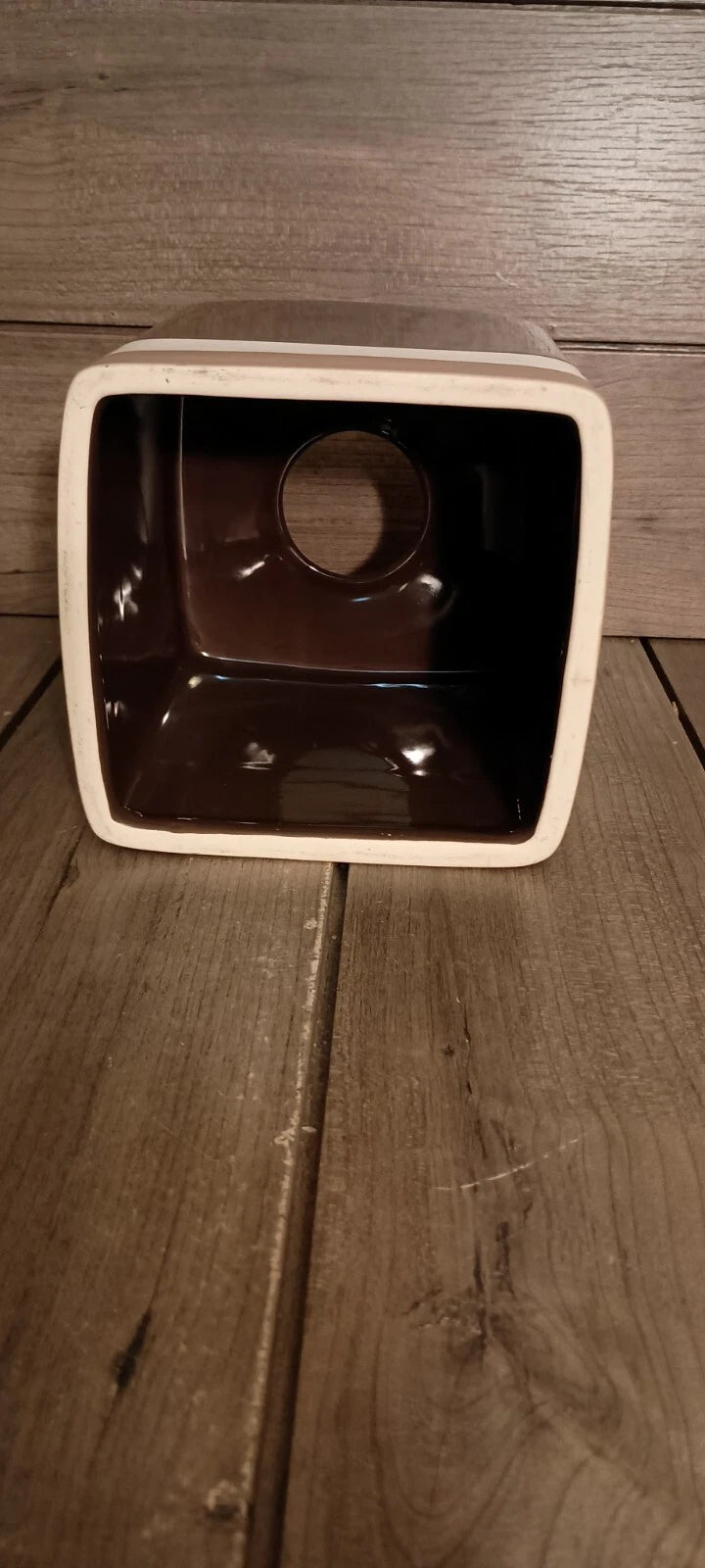 DKNY Donna Karan Tissue Box Cover Brown White Beige | eBay