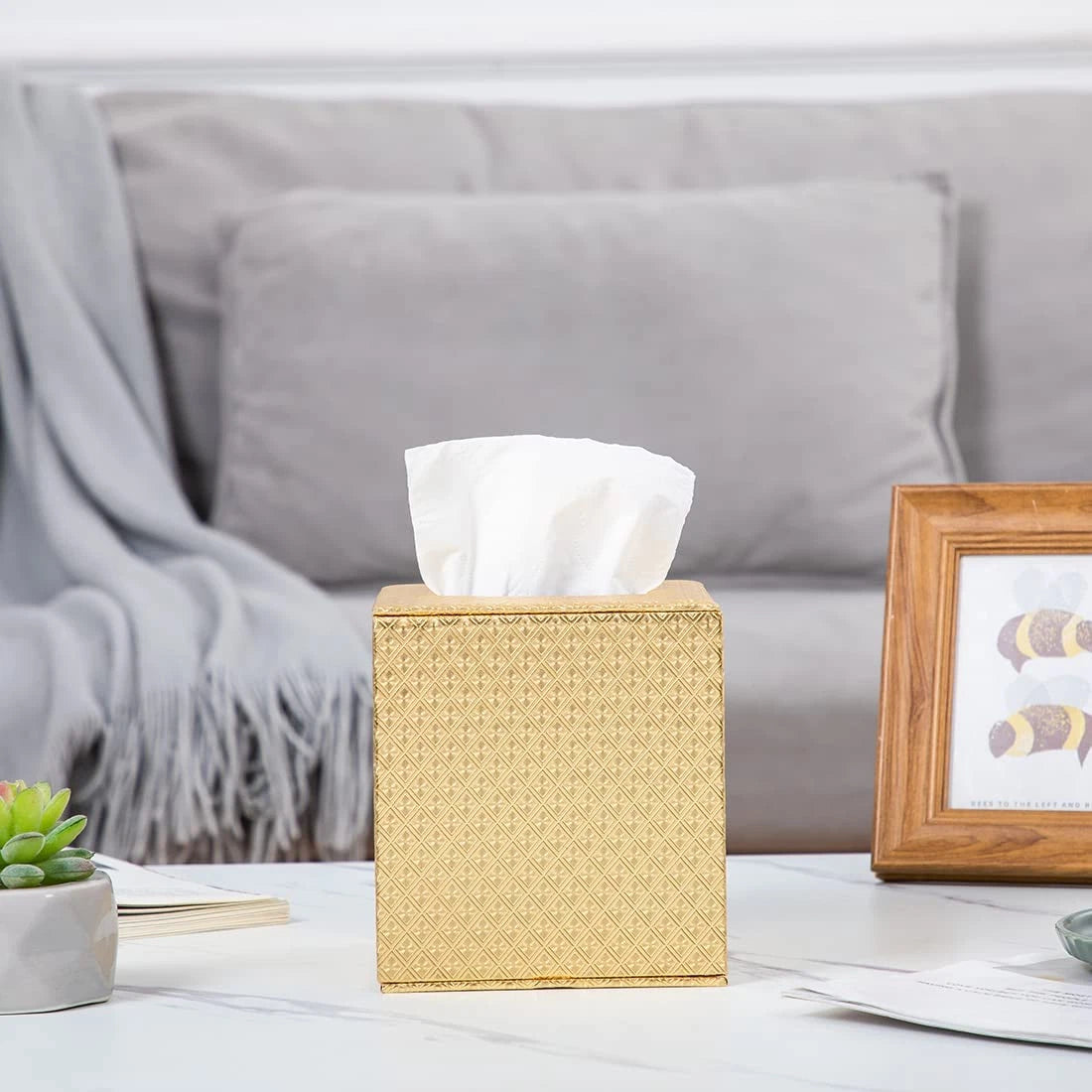Gold Tissue Box Cover,Tissue Box Cover Square,Gold Tissue Box Holders | eBay