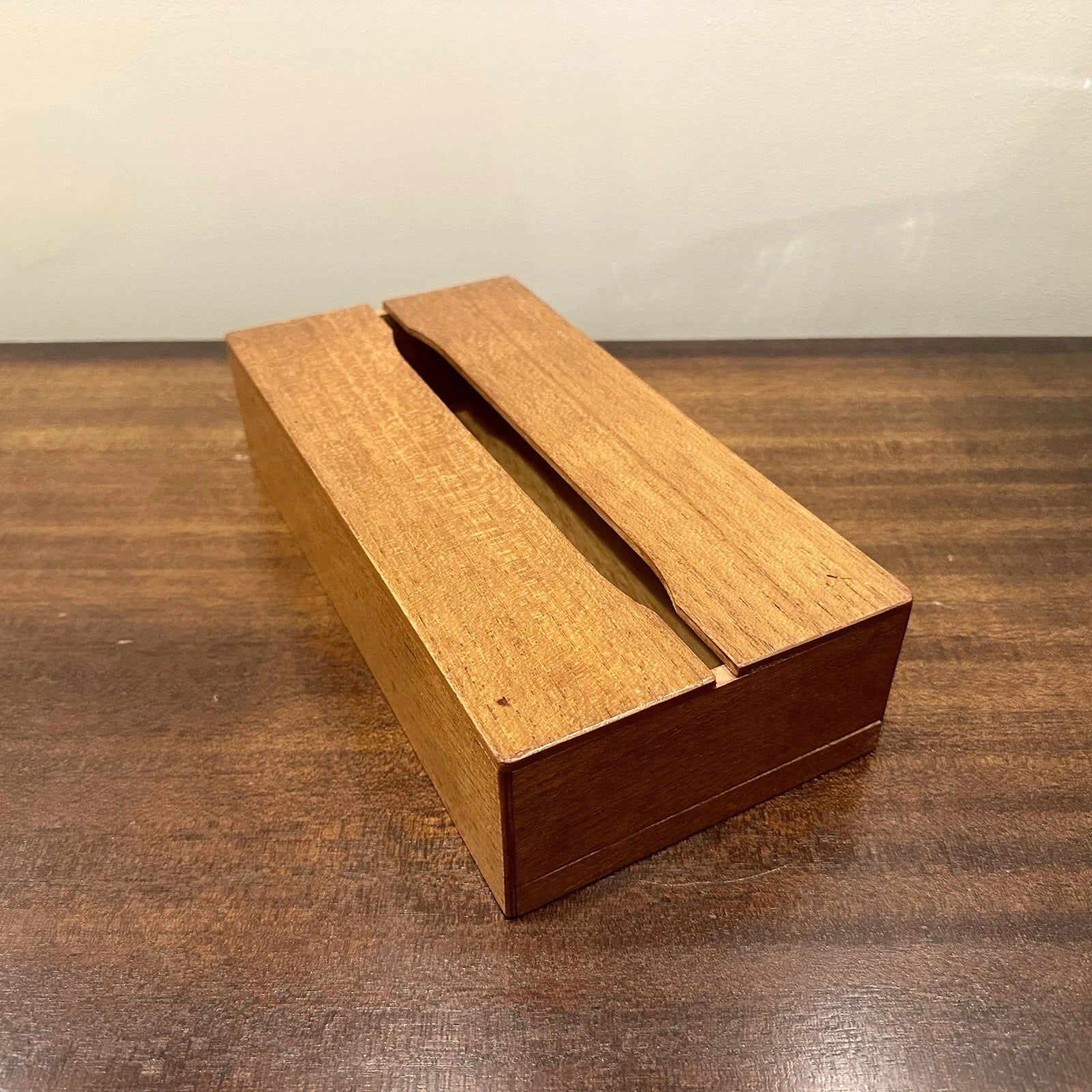 Vintage 1960s Teak Tissue Box Holder Made in Japan with Sliding Bottom | eBay