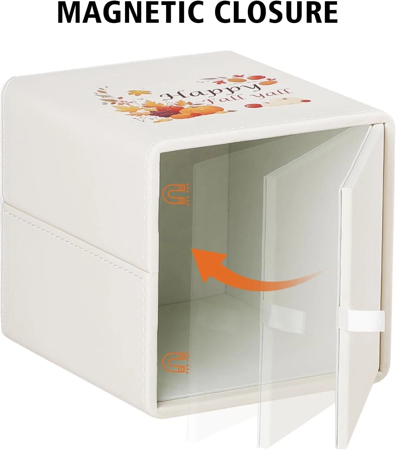 Fall Decor Tissue Box Cover, PU Leather Holder with Magnetic Cream | eBay