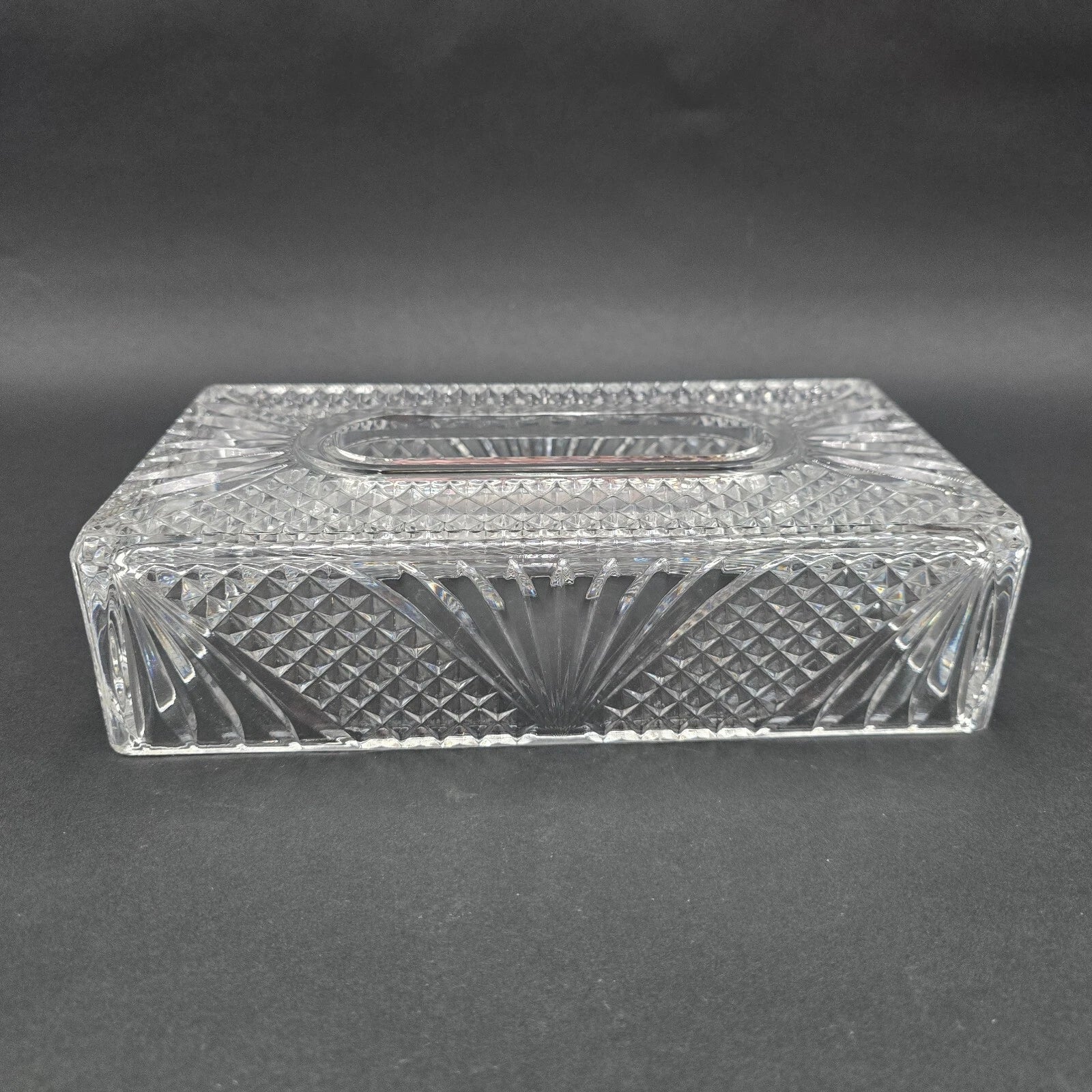 Hollywood Regency Style Clear LEAD CRYSTAL Rectangle Tissue Box Cover | eBay