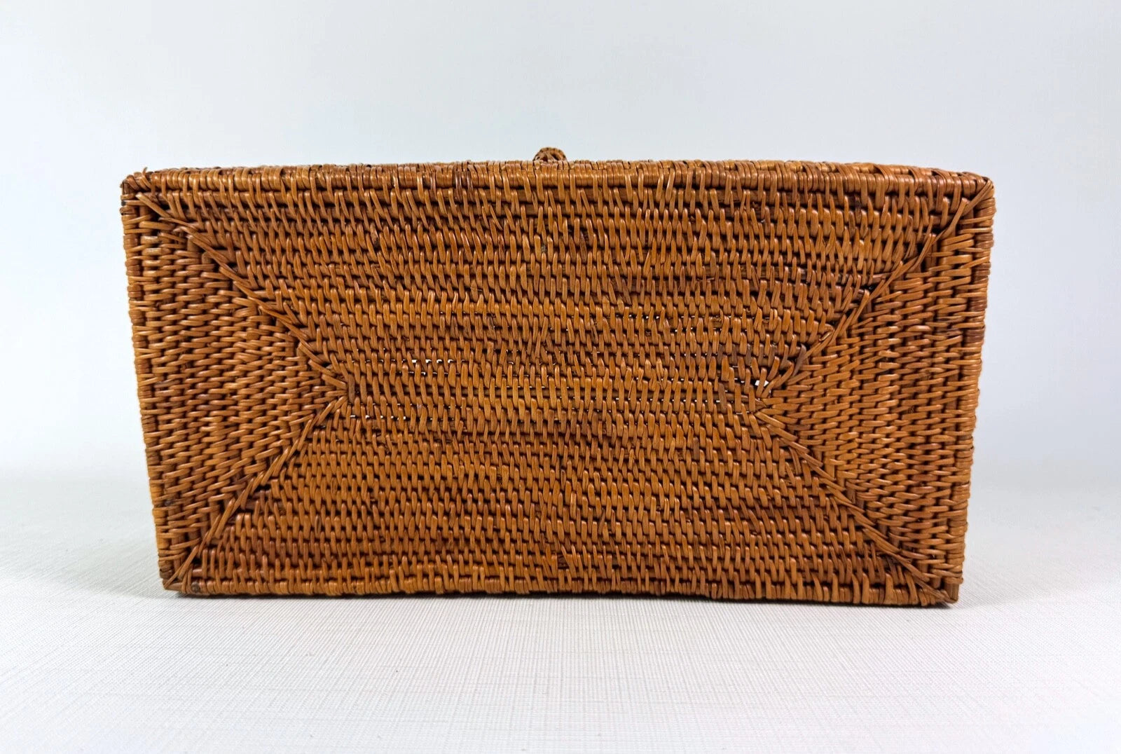 Vintage Wicker Rattan Woven Basket Long Tissue Box Cover Holder Box with Latch | eBay