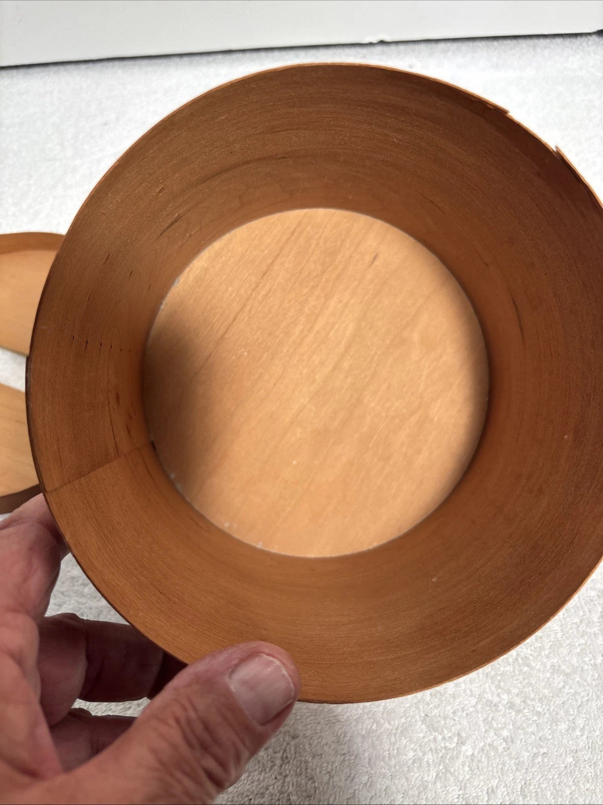 Shaker Style Round Salt Box Wood Tissue Holder Box w/Cover Vintage | eBay