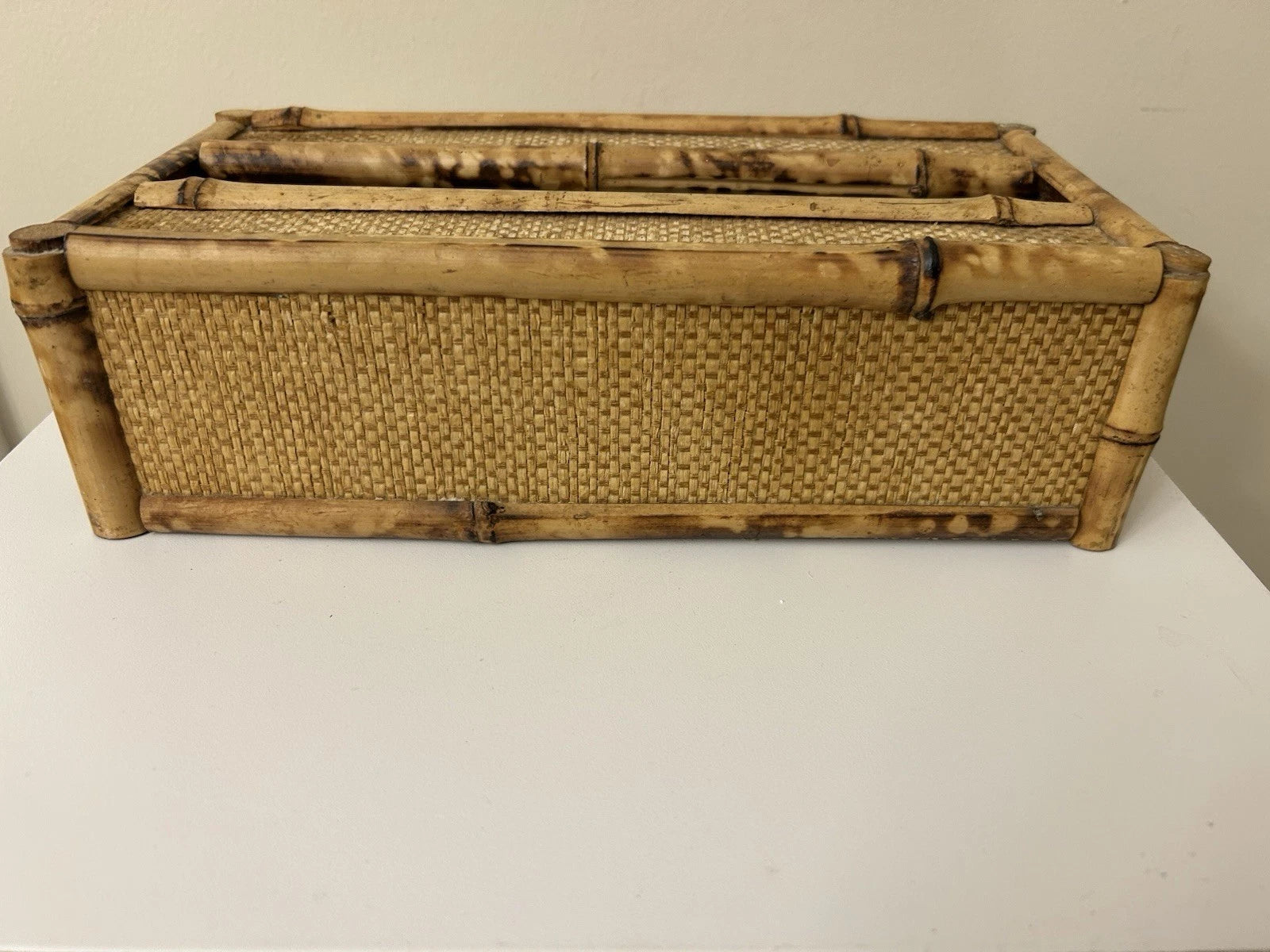 Vintage Bamboo & Wood Wooden Tissue Kleenex Box Cover Holder Rectangular | eBay