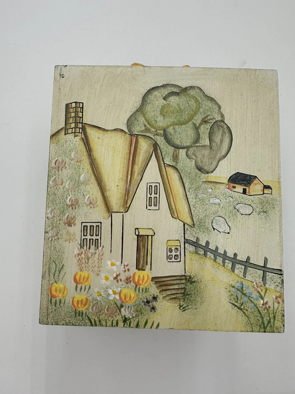 Farm Scenes With Animals Tissue Storage Box Holder Wooden Cover | eBay