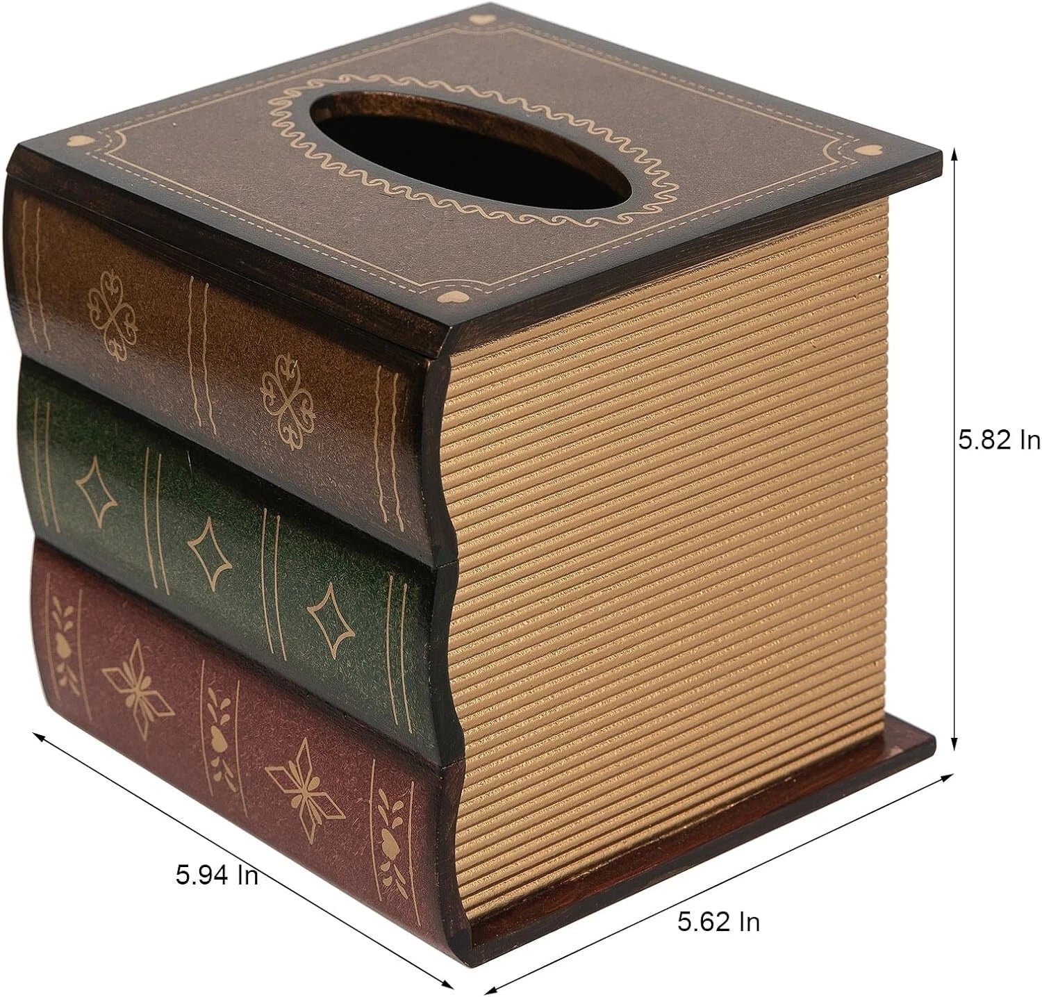 Crafted Classical Retro Wooden Antique Book Tissue Box Cover Square Tissue Holde | eBay
