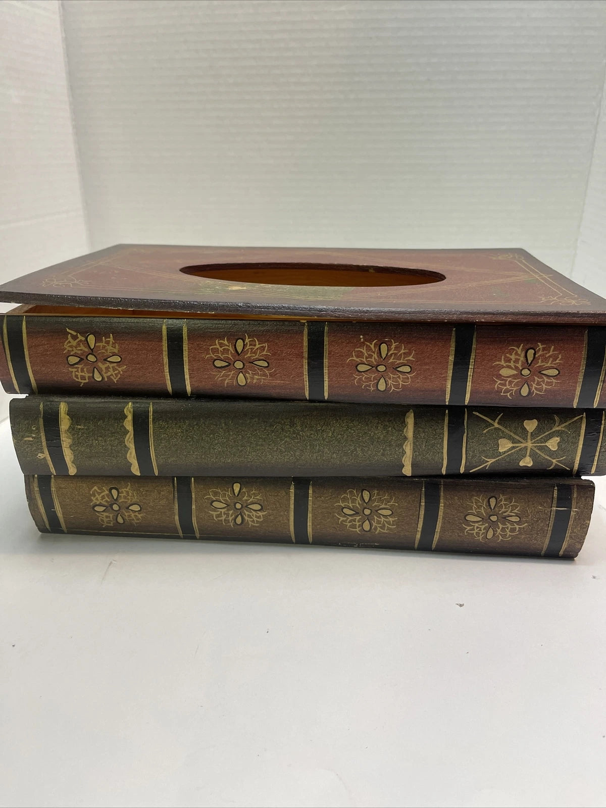 Vintage Wooden Antique Book Tissue Holder Dispenser 11 1/4 x 7 x 5 1/4 | eBay