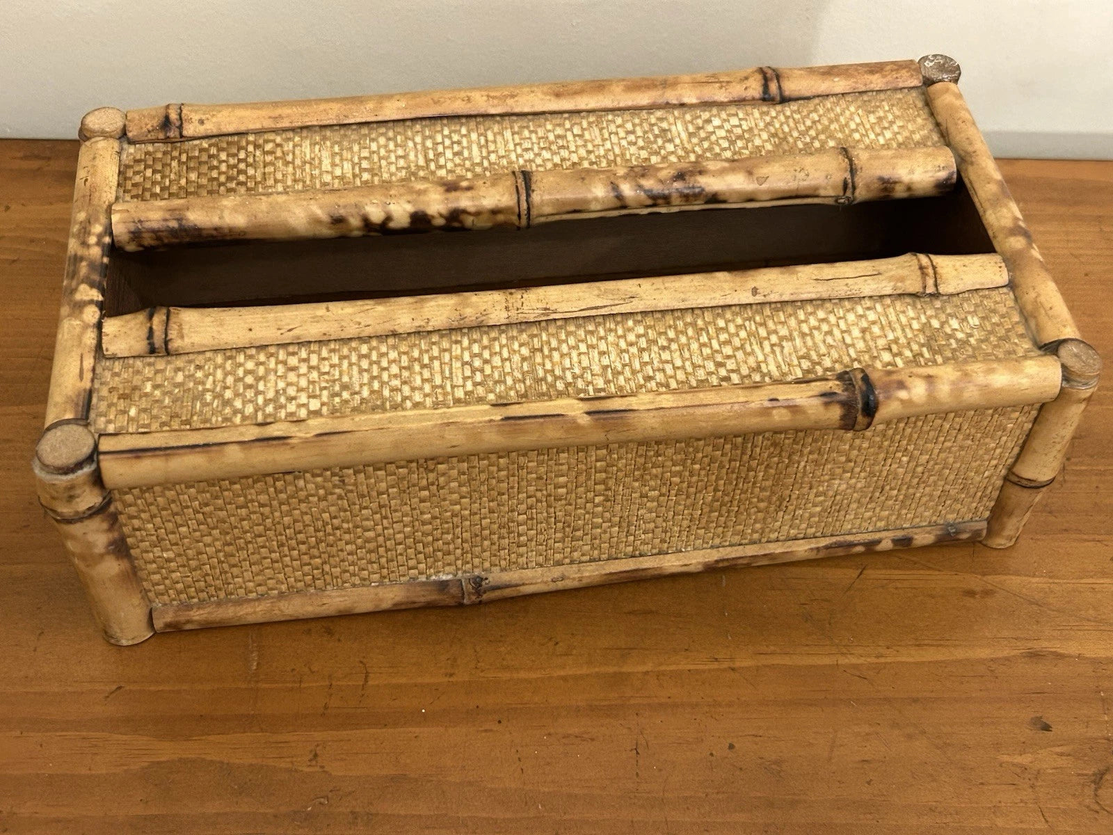 Vintage Bamboo & Wood Wooden Tissue Kleenex Box Cover Holder Rectangular | eBay