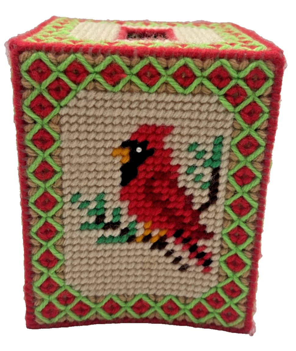 Vintage Croched Cardinal Tissue Box Cover | eBay