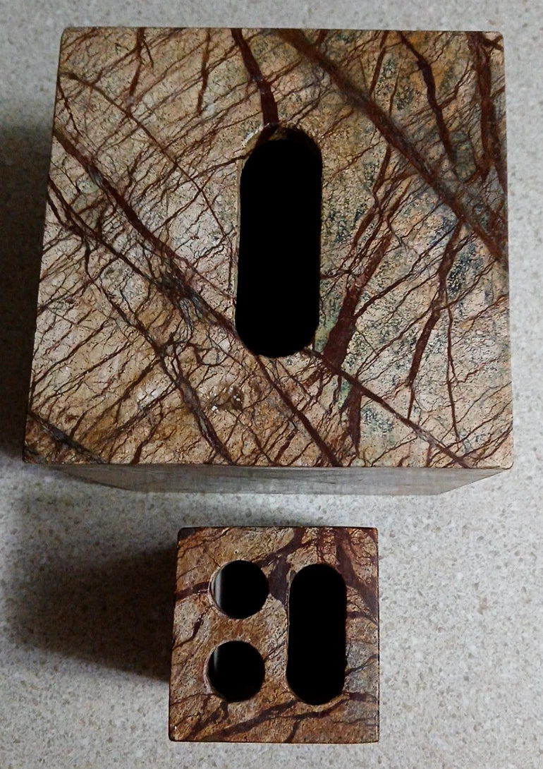 Solid Marble Brown Tan Tissue Cover w Toothbrush Holder | eBay