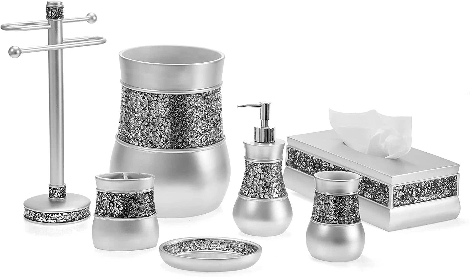 Creative Scents Silver Tissue Box Cover Rectangular - Decorative Bling Tissue Bo | eBay