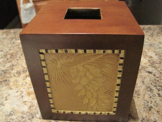 BLONDER HOME ADIRONDAK PINE TISSUE BOX SQUARE RESIN NEW | eBay