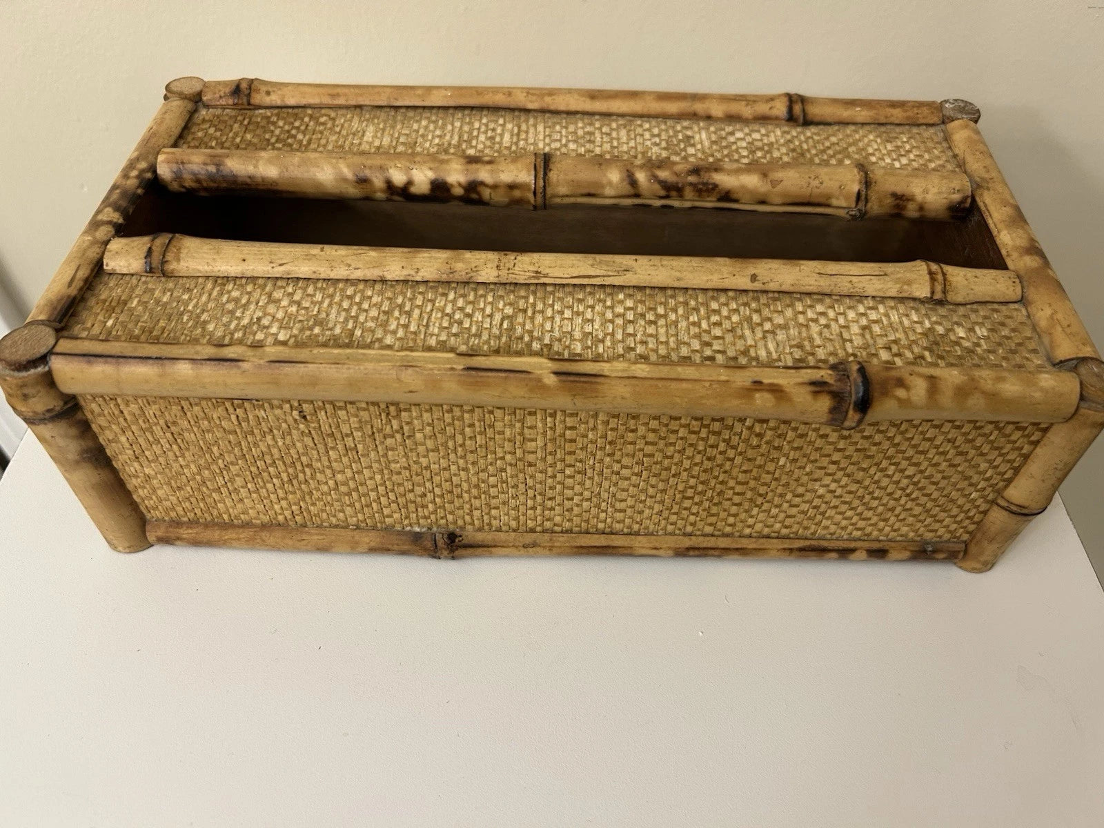 Vintage Bamboo & Wood Wooden Tissue Kleenex Box Cover Holder Rectangular | eBay