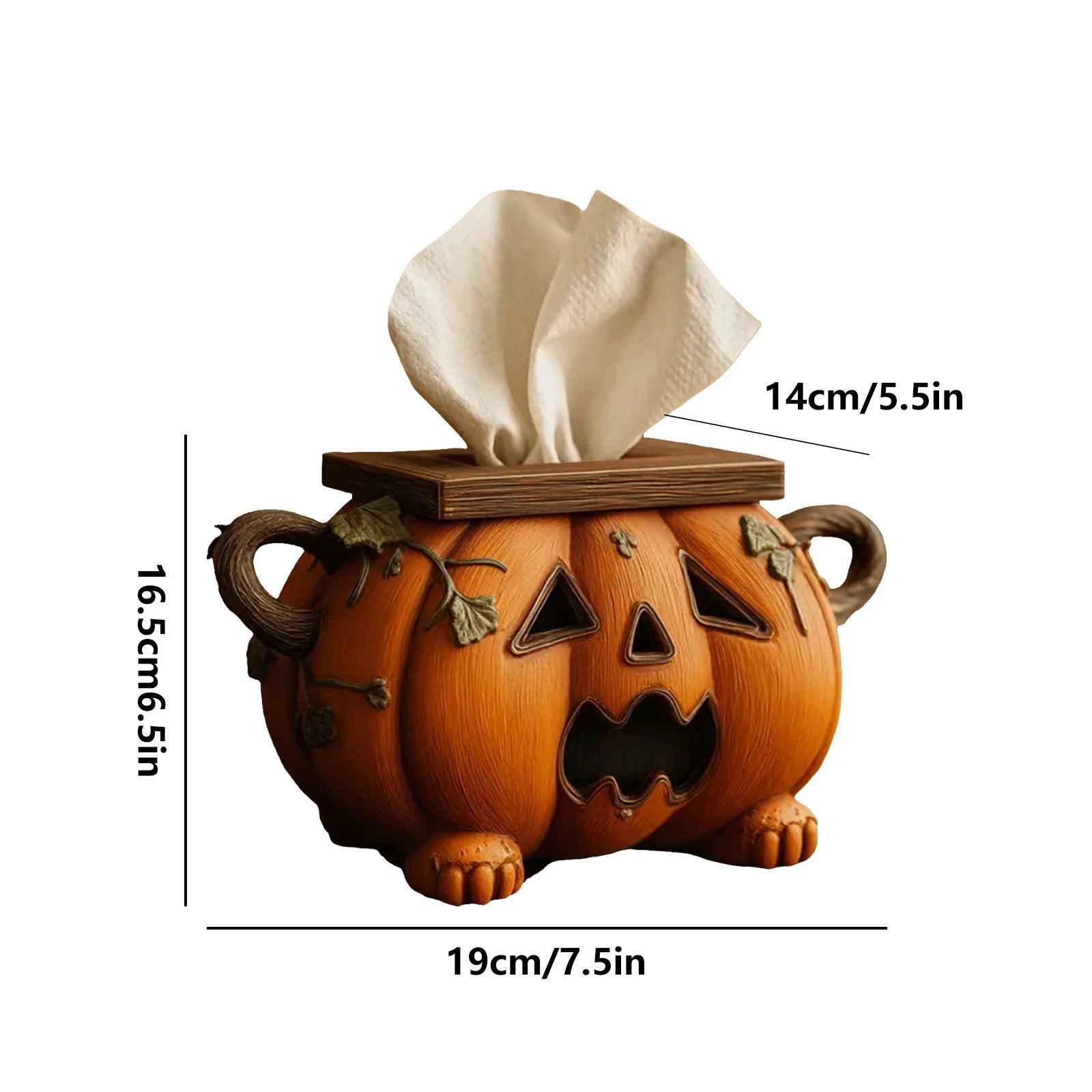 Halloween Pumpkin Tissue Box Holder, Spooky Pumpkin Facial Paper Box Cover Decor | eBay