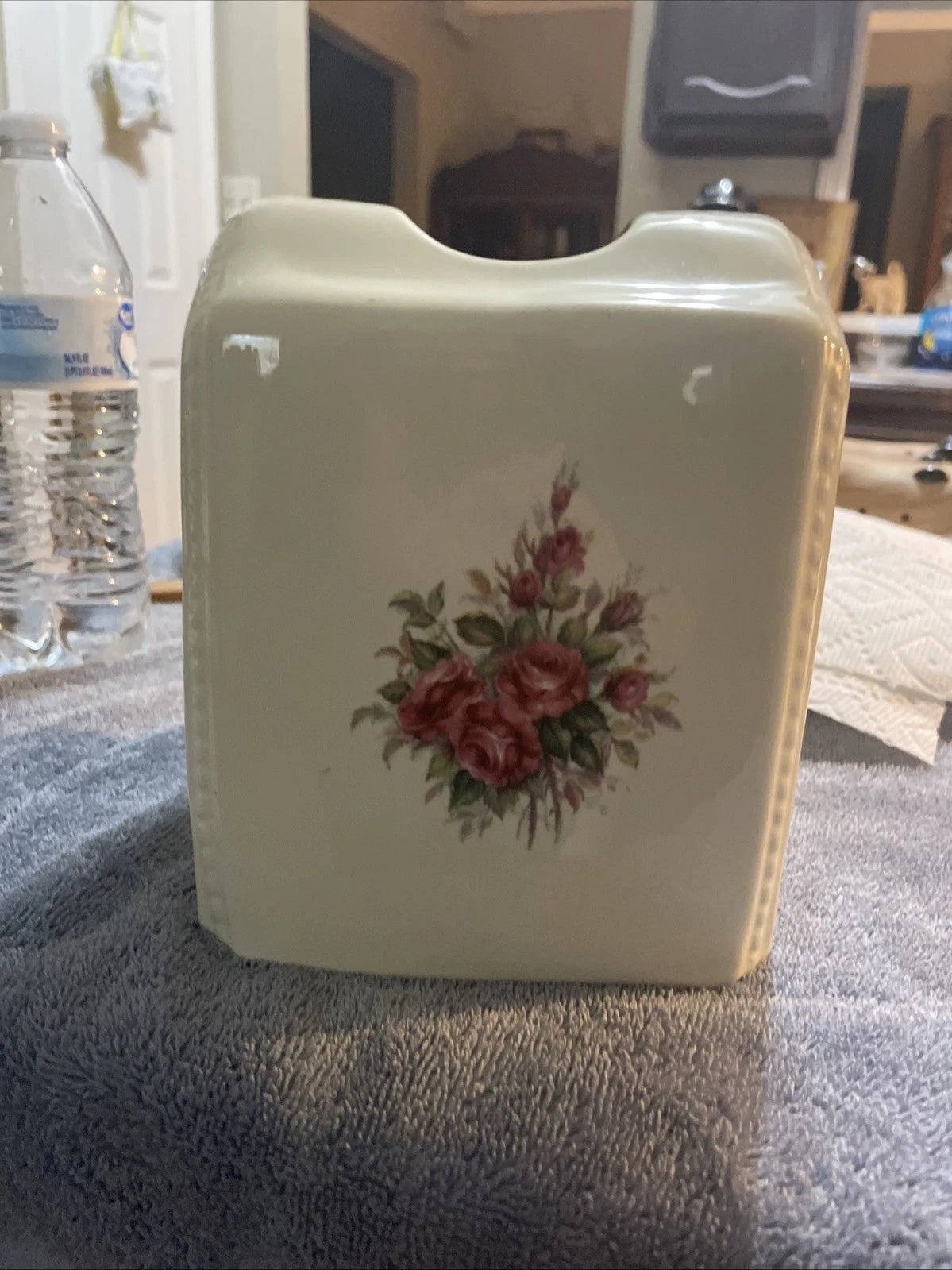 Vintage Athena Ceramic Tissue Cover Square Box 'Rose Rhapsody Made IN THE USA | eBay