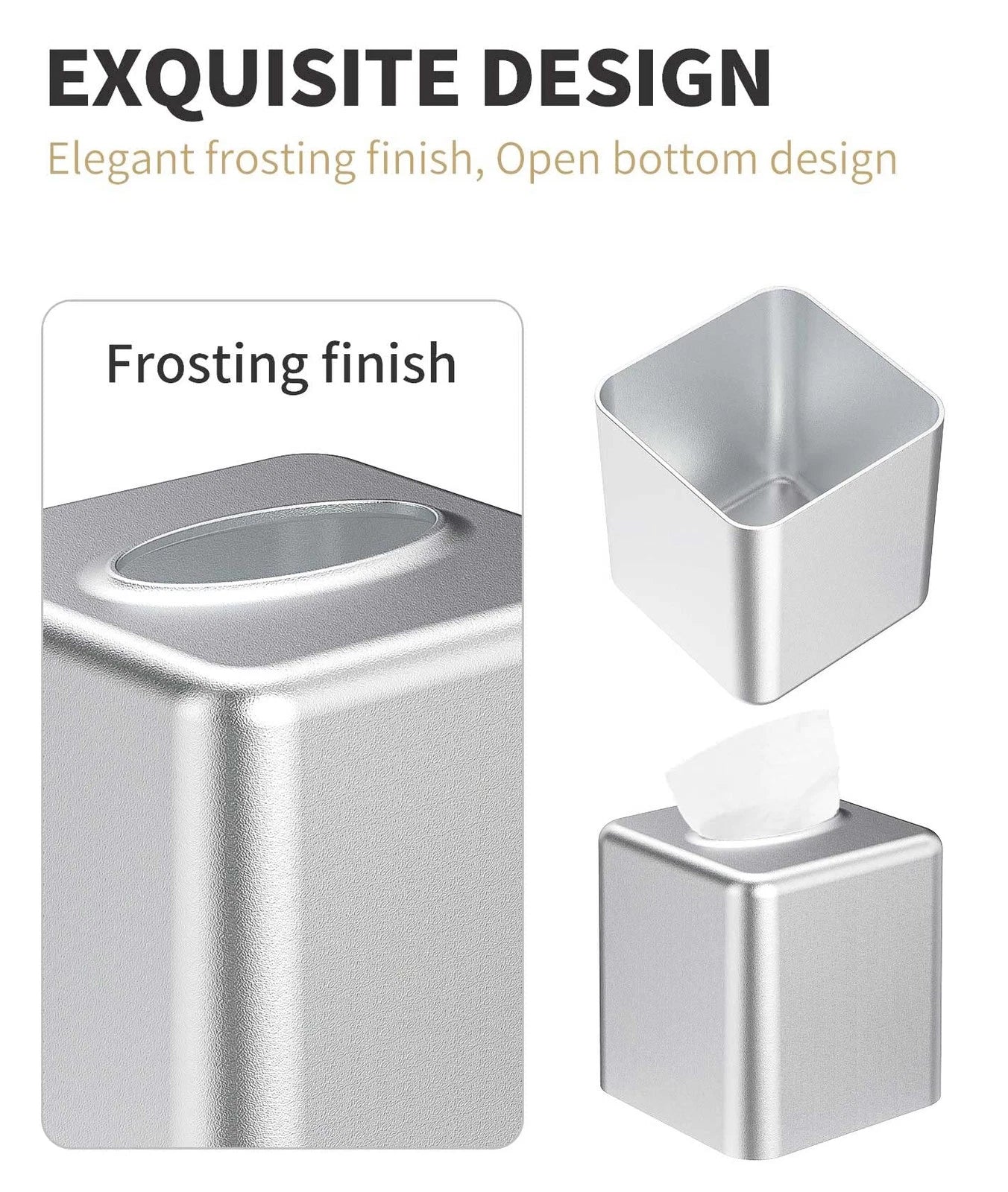 Tissue Box Cover, Square Metal Tissue Box Holder Modern Decor Facial Napkin H... | eBay