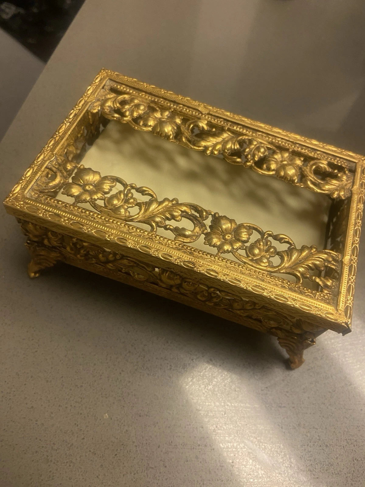 Vintage Mini Vanity MCM Ormolu Metal Mini Kleenex Tissue Holder | eBay