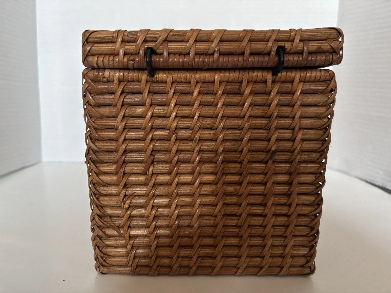 Wicker Tissue Box Double Holder Woven Rattan 6.5”T X 11”W X 6”D 2 Hinged Lids | eBay