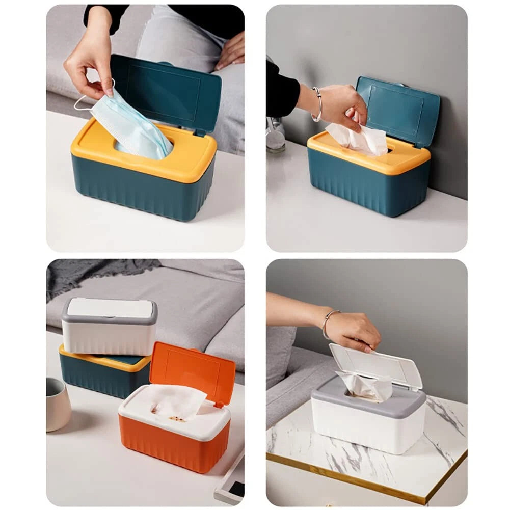 Tissue Box with Lid, Modern Desktop Tissue Box Holder, Facial Tissue Dispense... | eBay