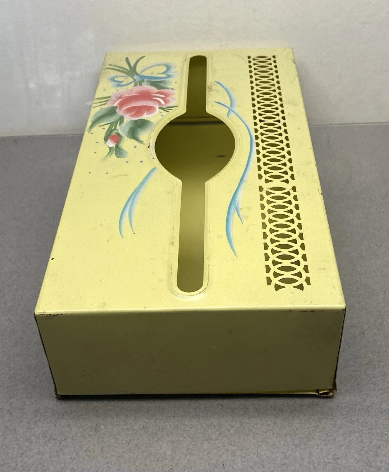 Vintage Midcentury Metal Kleenex Tissue Holder Flowers | eBay