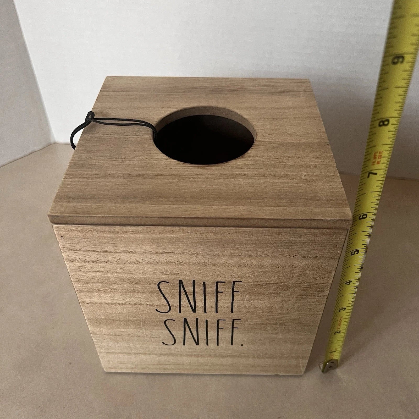 Rae Dunn "Sniff Sniff" Wooden Tissue Box Cover Holder Bath NEW | eBay