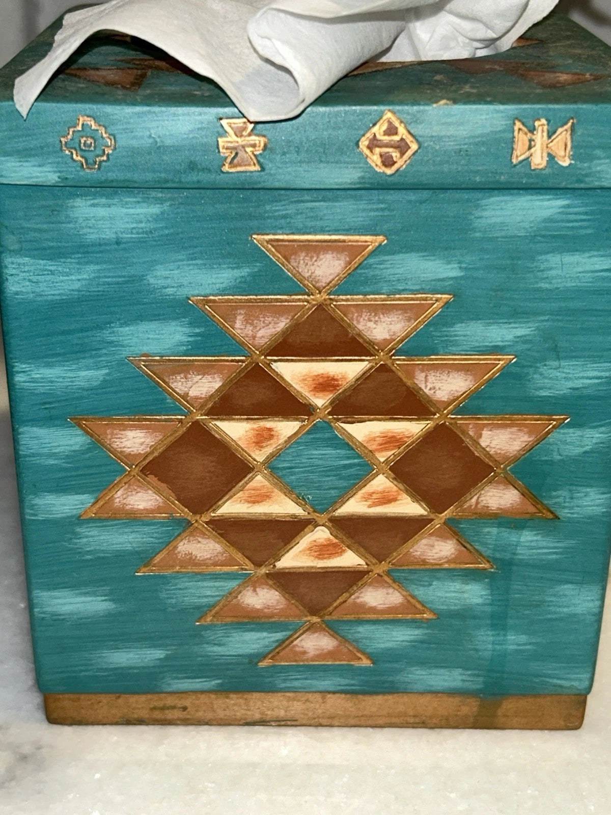 MESA NATIVE AMERICAN TISSUE BOX COVER CERAMIC COLORFUL | eBay